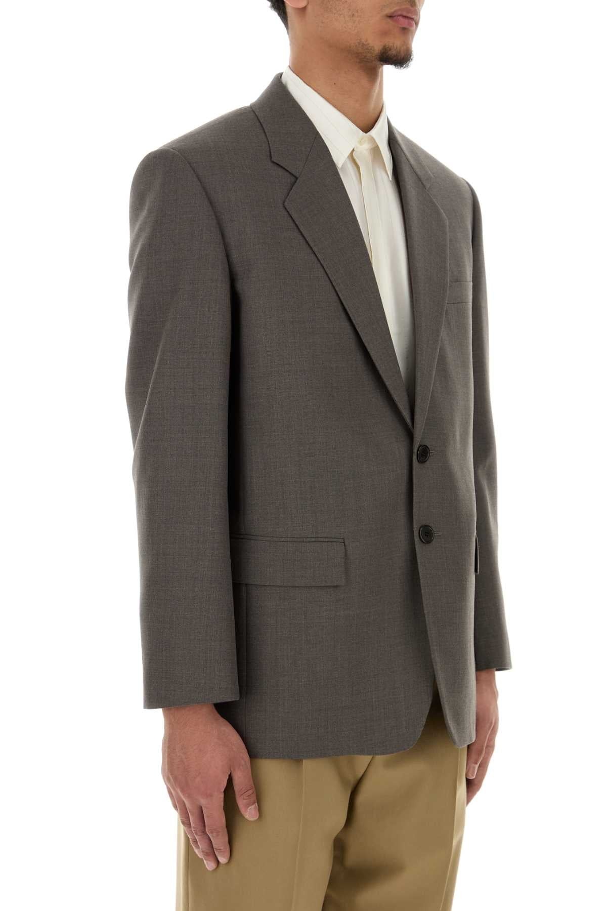 Saint Laurent Men Grey Wool Blazer - 3