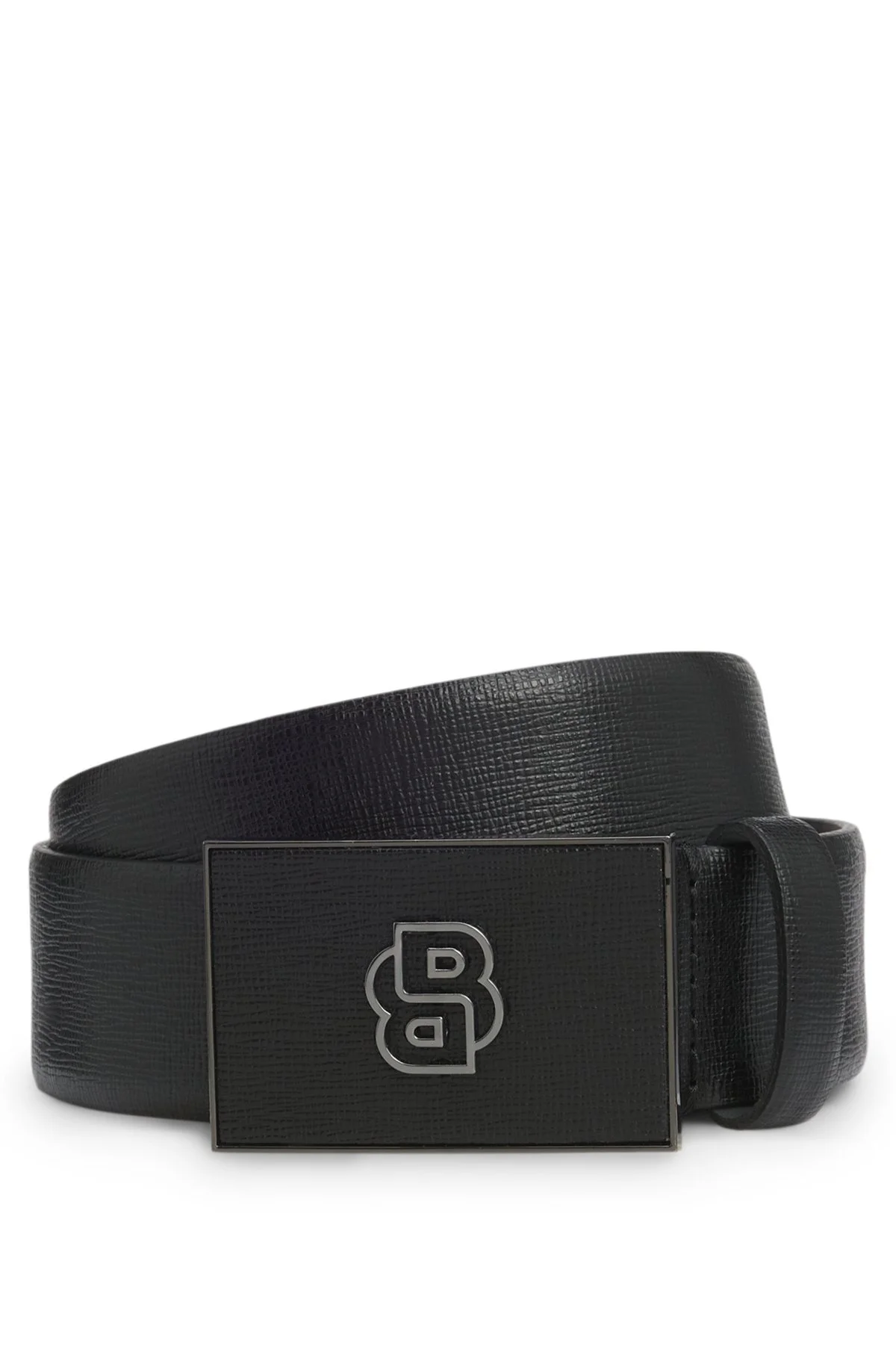 REVERSIBLE ITALIAN-LEATHER BELT WITH DOUBLE B MONOGRAM BUCKLE - 1