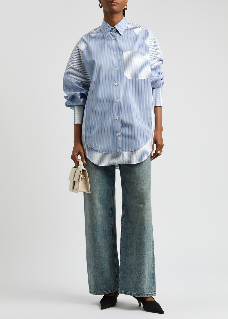 Stella Mccartney Panelled Striped Cotton-poplin Shirt - 4