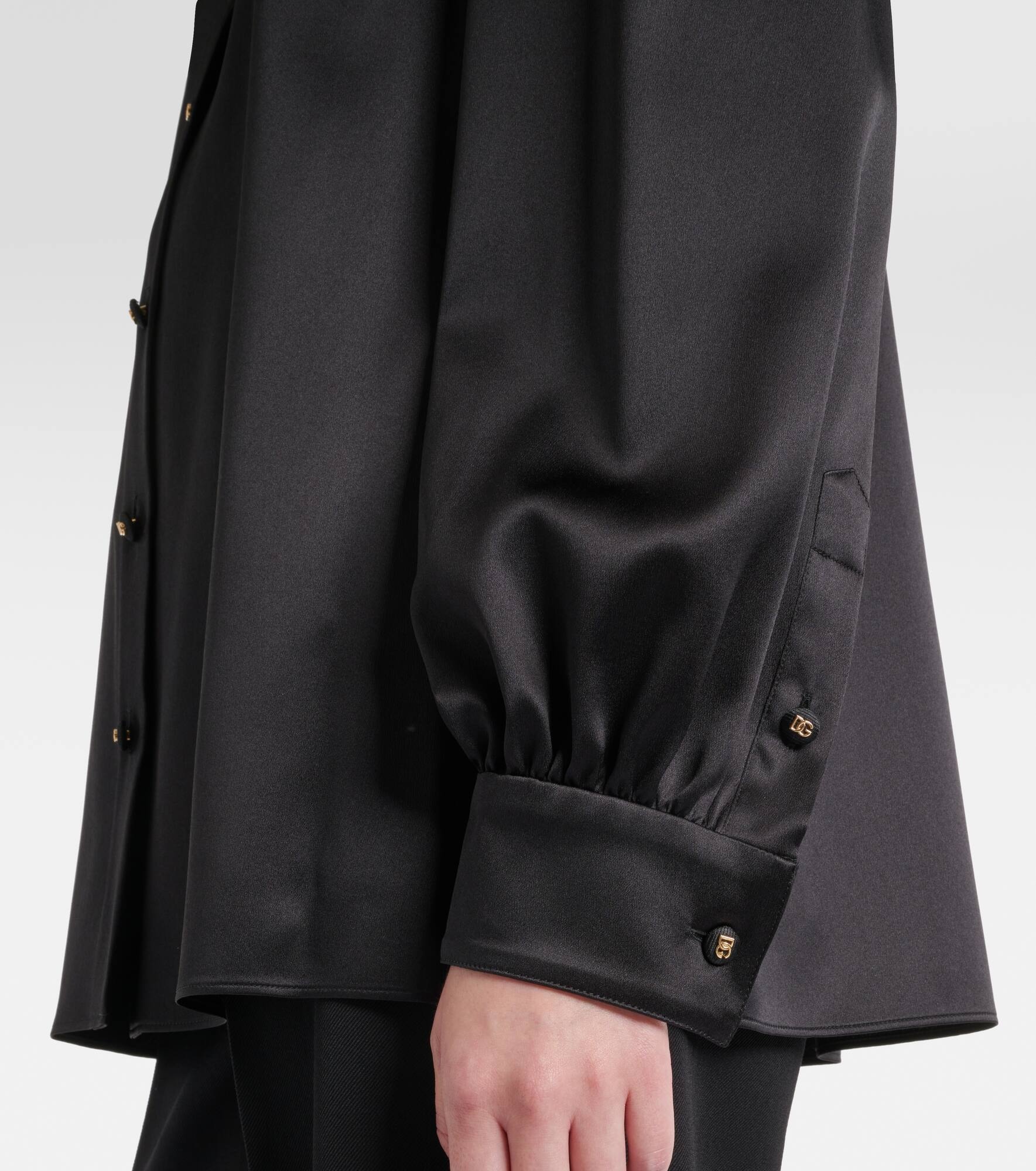 Tie-neck silk-blend satin blouse - 5