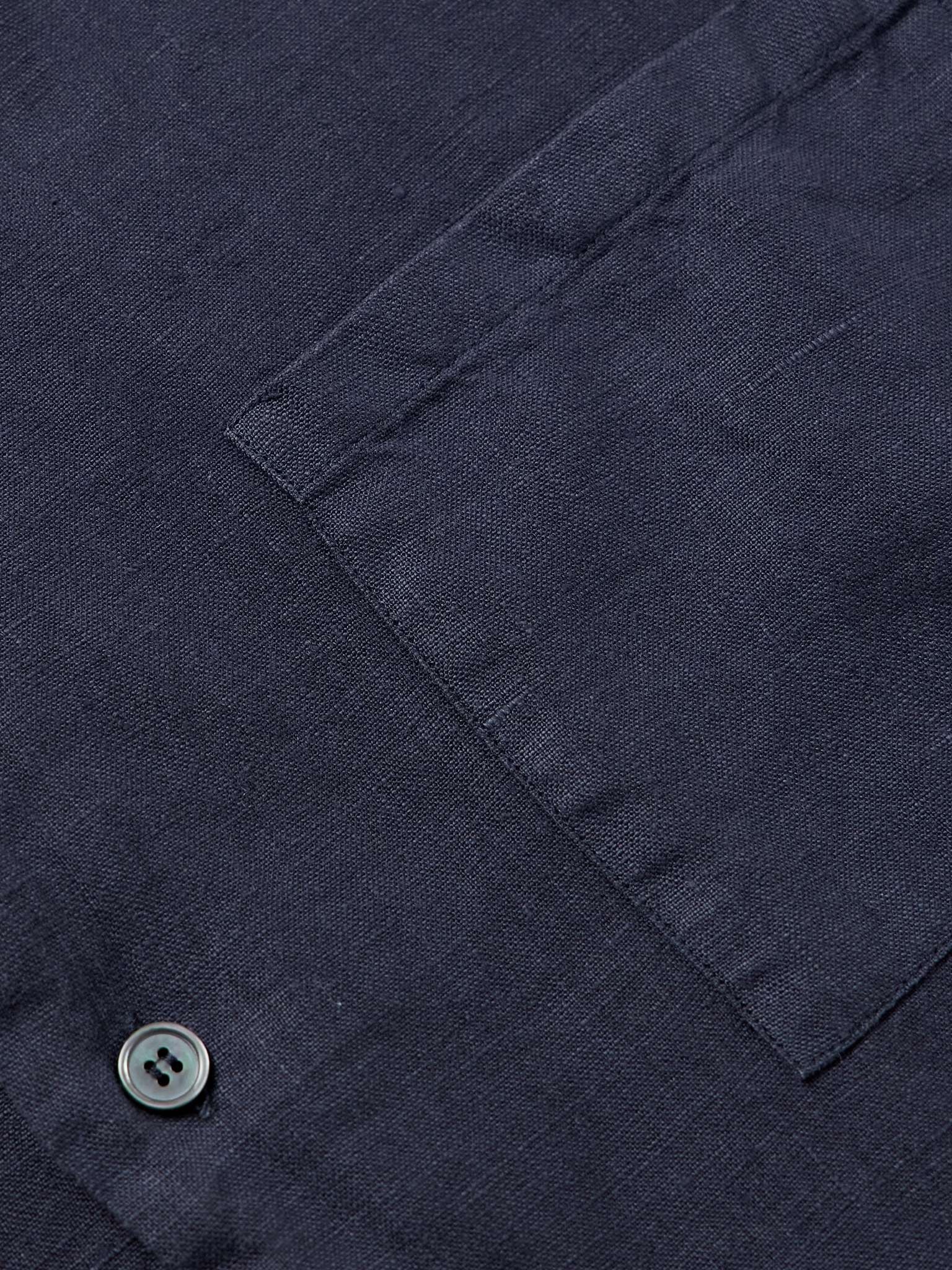 Camp-Collar Linen Shirt - 4