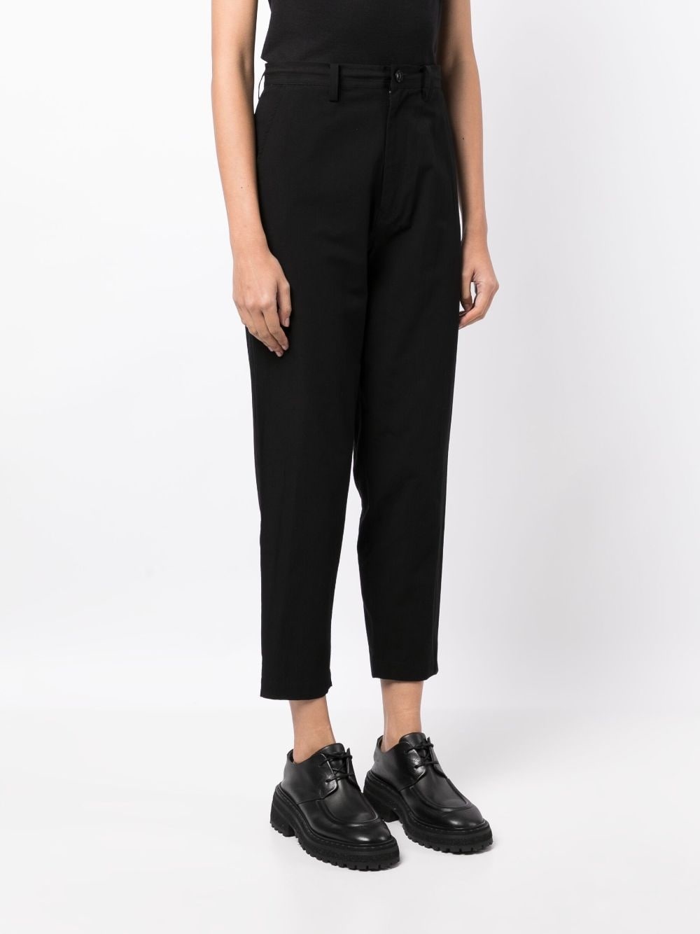 high-waisted cropped trousers - 3