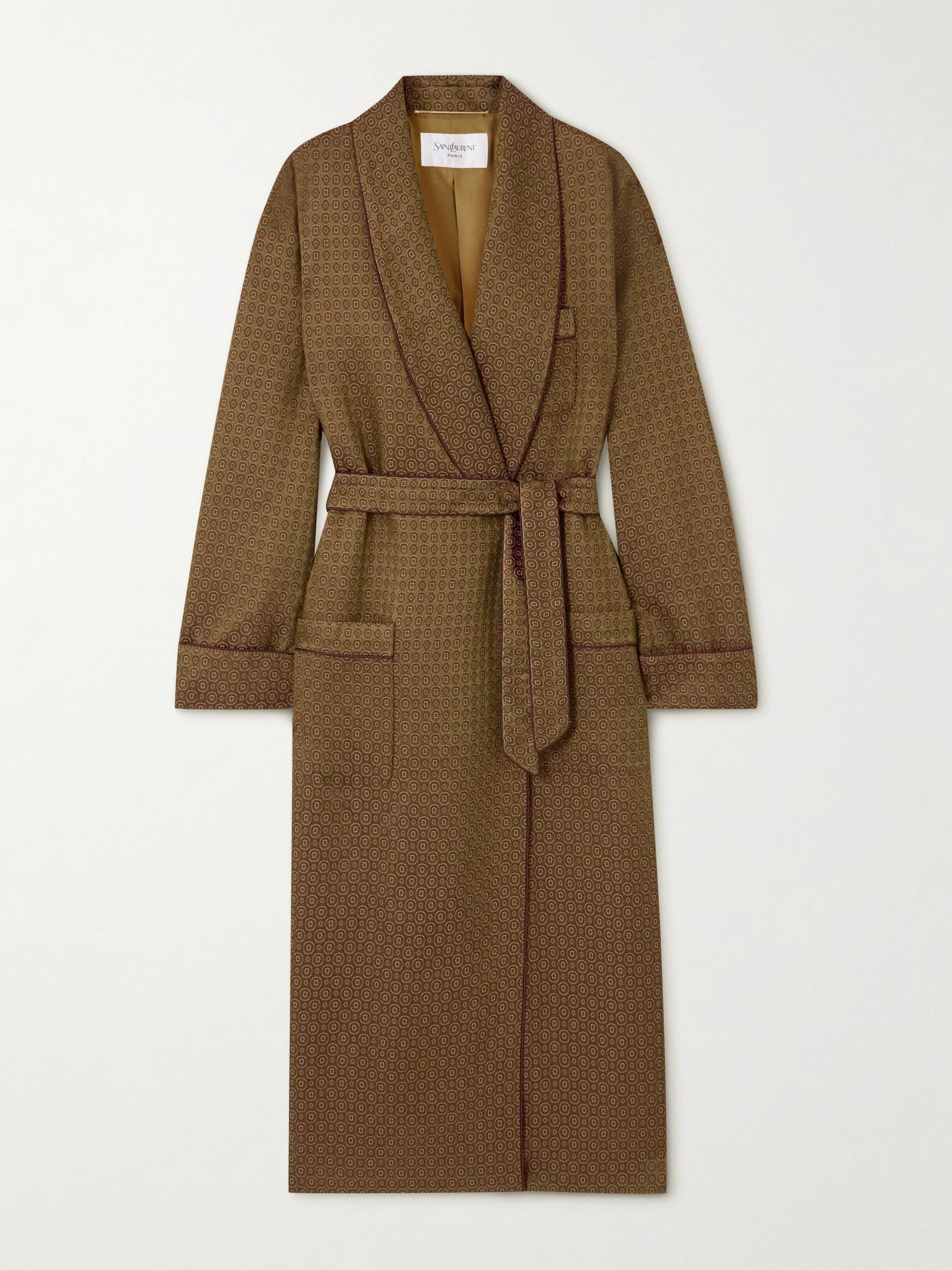 Belted jacquard coat Metallic - 1