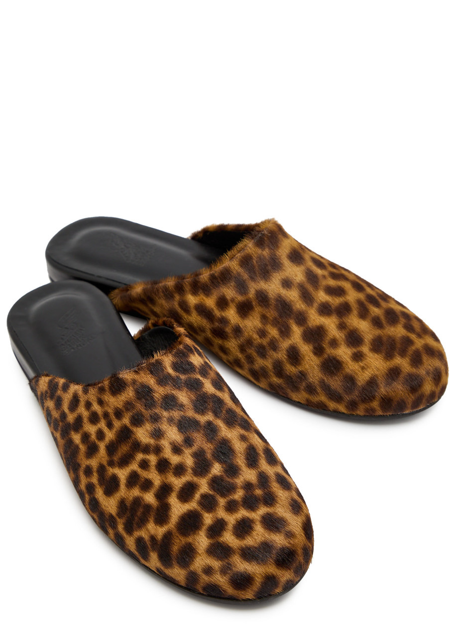Ancient Greek Sandals The Slipper Leopard-print Pony-hair Mules - 3