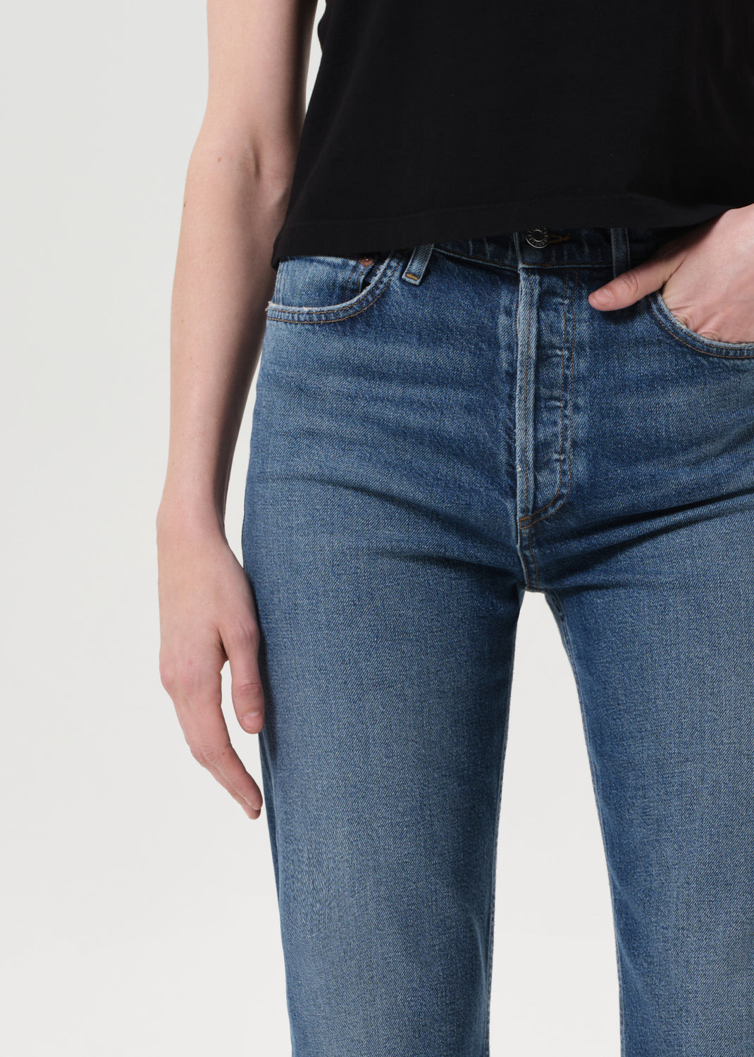 90'S PINCH WAIST HIGH RISE STRAIGHT LONG (COMFORT STRETCH) IN OVERCAST - 6