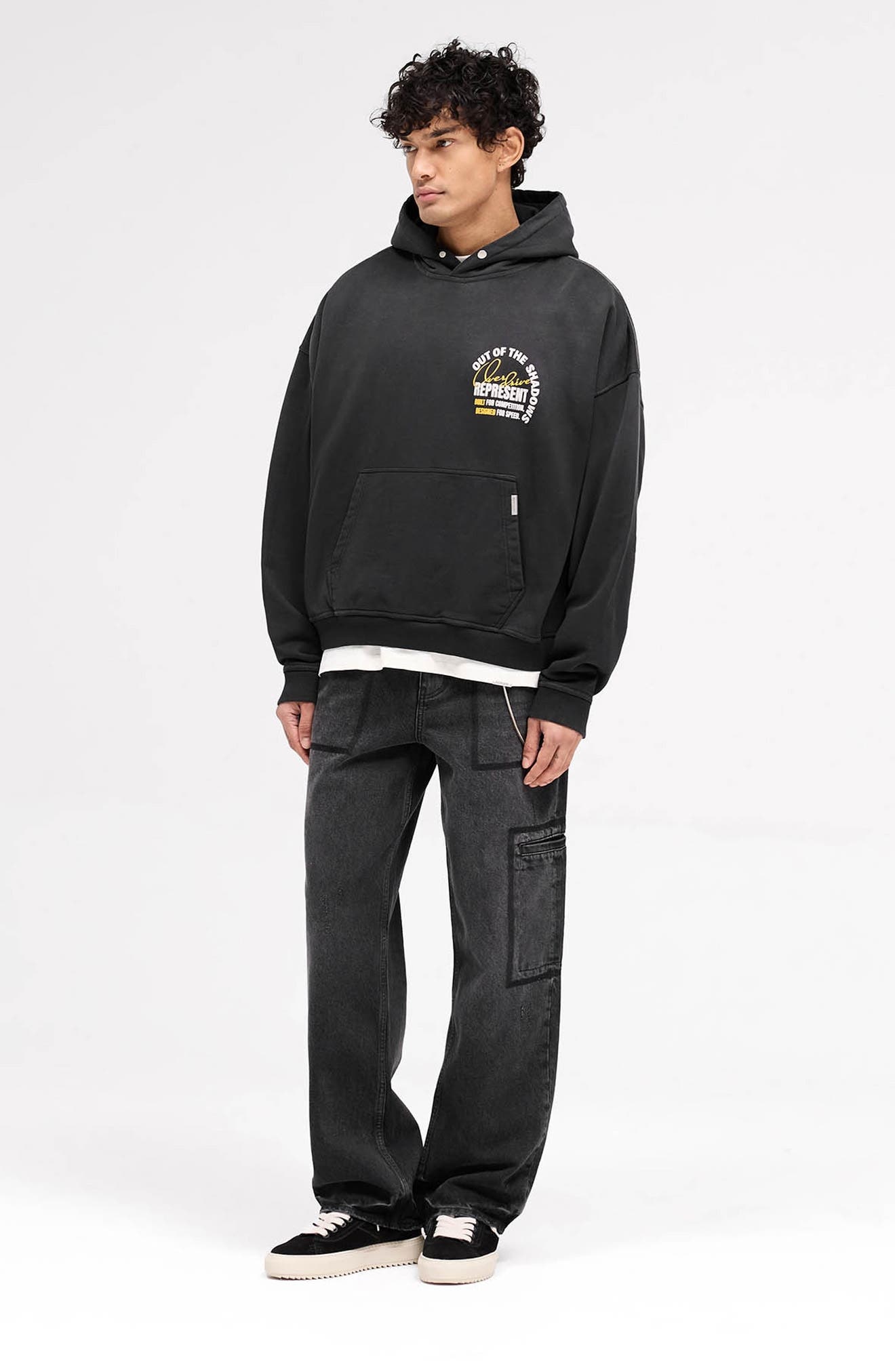 Represent Out of The Shadows Graphic Hoodie in Vintage Black at Nordstrom - 5