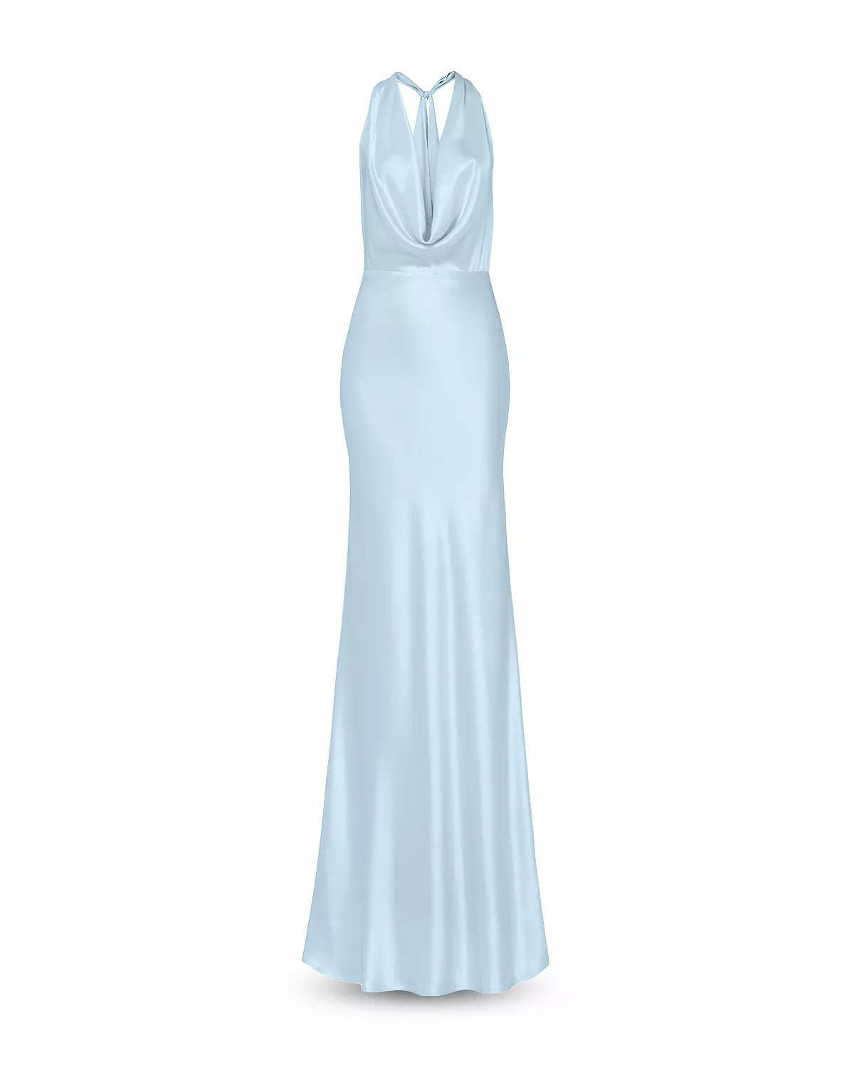 Satin Cowl Neck Gown - 3