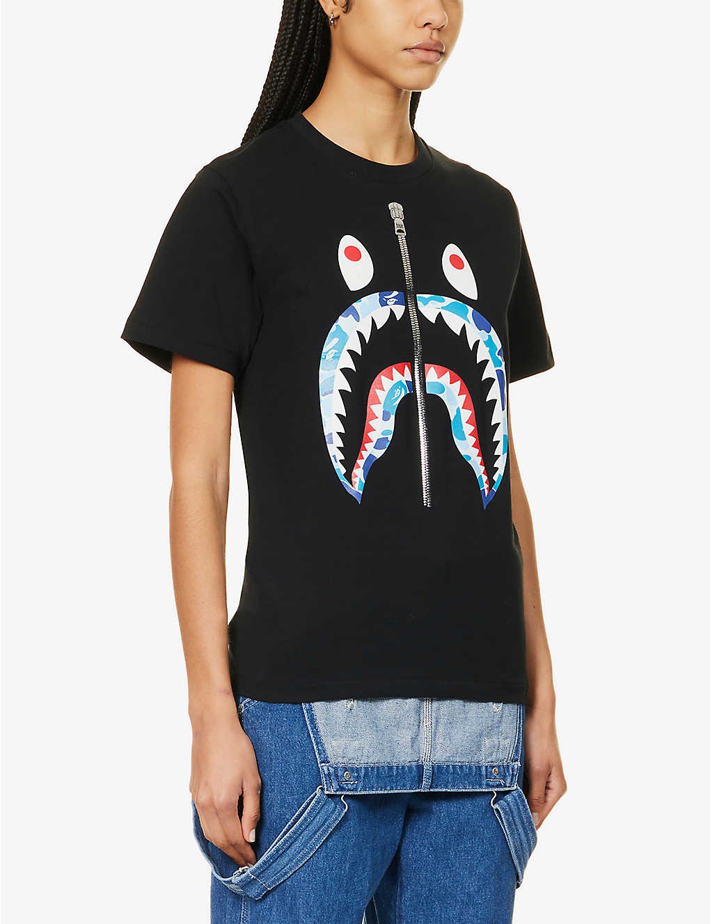 Camo shark-print cotton-jersey T-shirt - 3