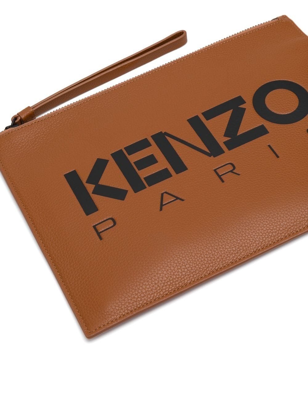 logo-print leather clutch - 4