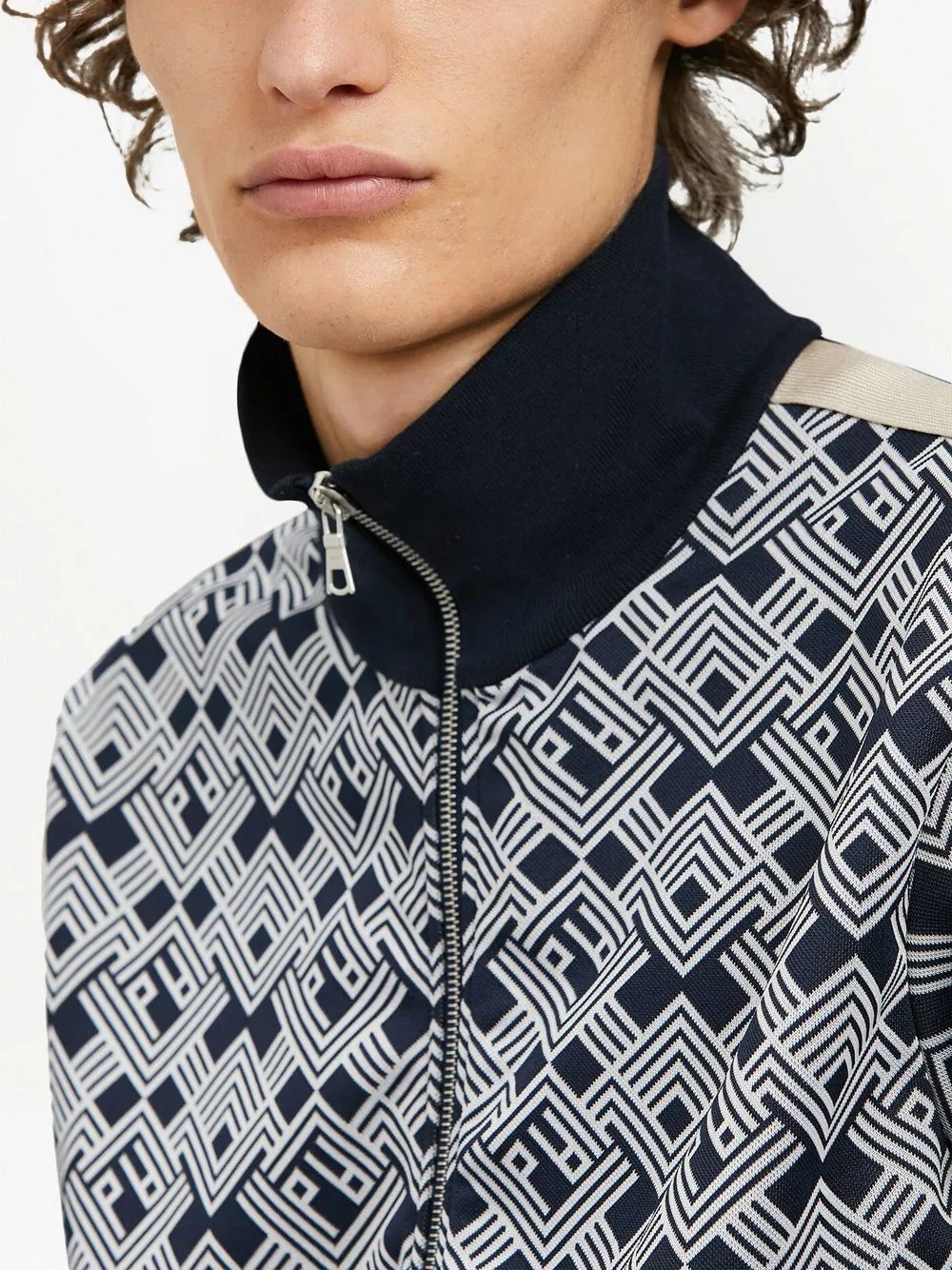 monogram-pattern track jacket - 5