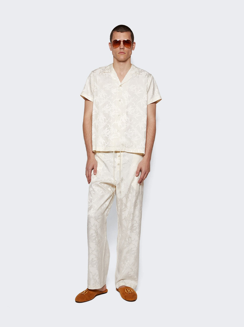 BODE Football Jacquard Bowling Shirt Cream outlook