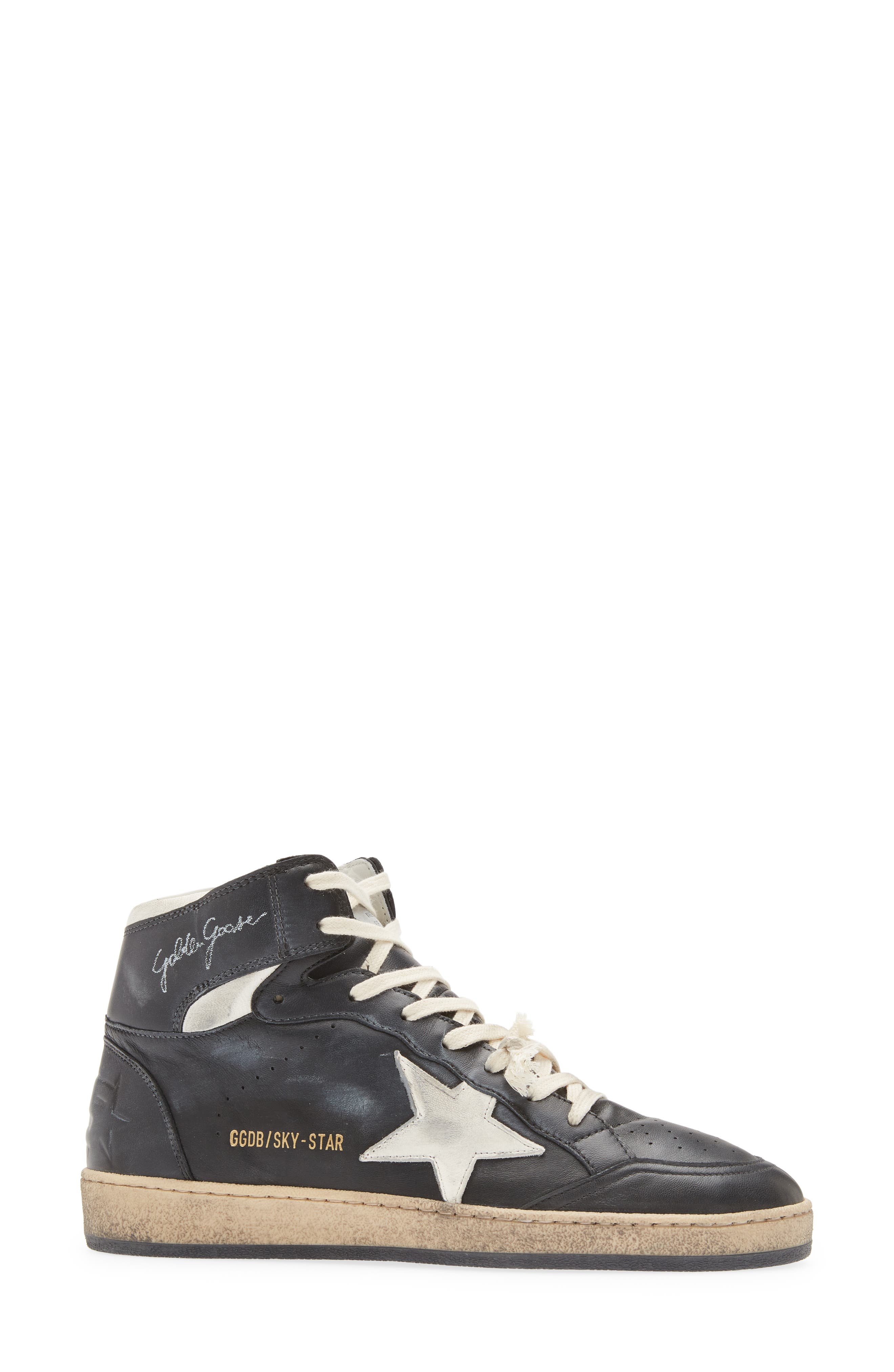 Golden Goose Sky-Star High Top Sneaker in Black/White at Nordstrom - 3