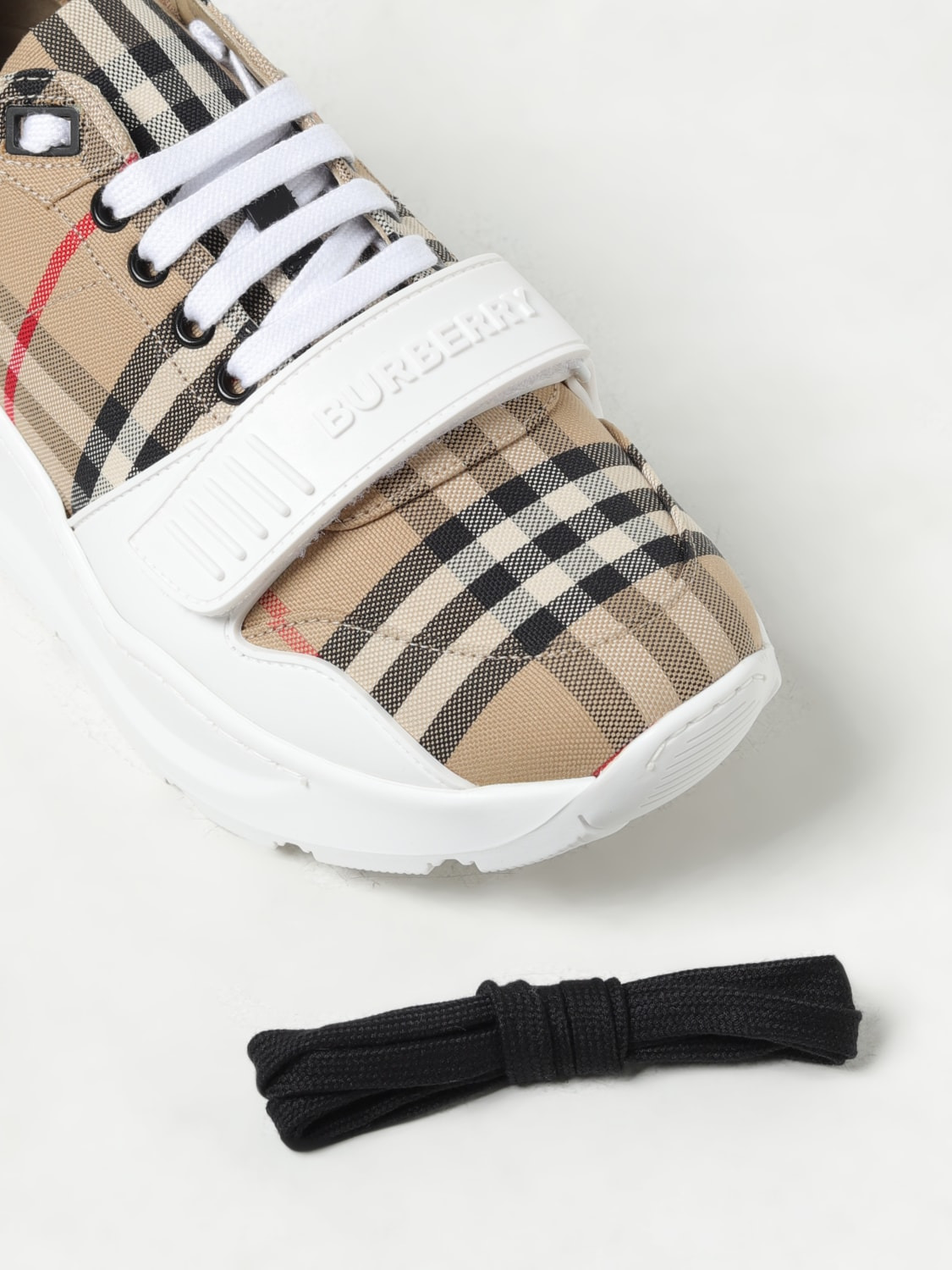 Burberry cotton sneakers with check pattern - 4