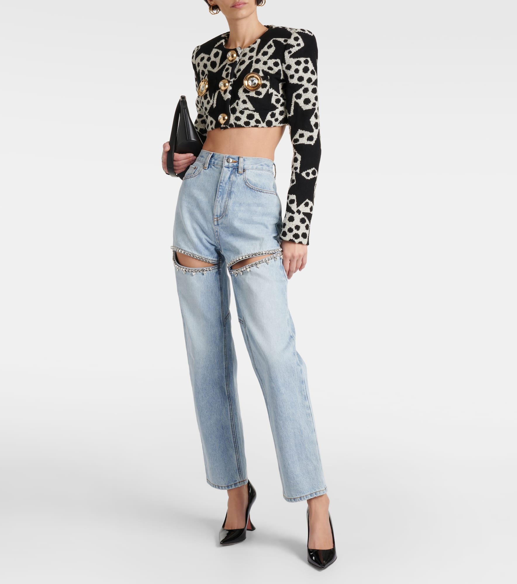Crystal-embellished straight jeans - 2