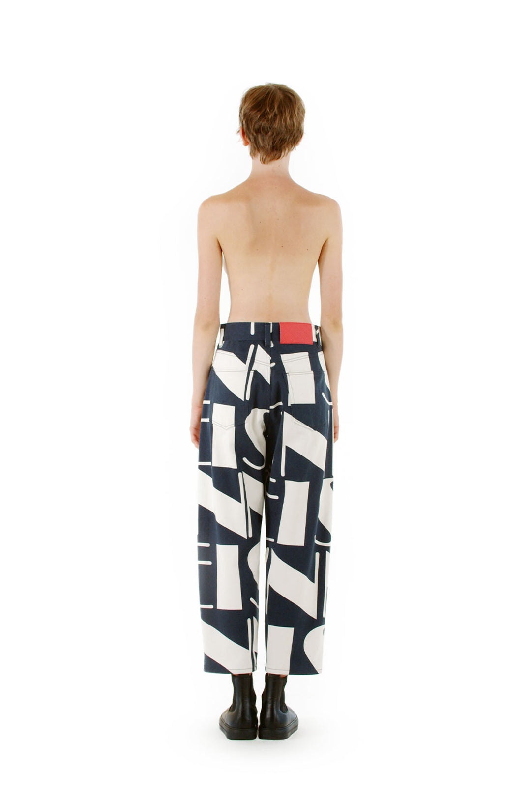 MAXI LOGO ALLOVER PANTS / blue & cream - 2