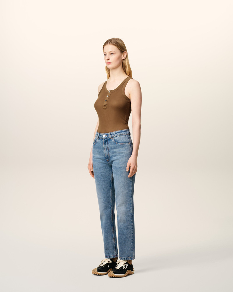 BLUE COTTON CLASSIC FIT JEANS 6