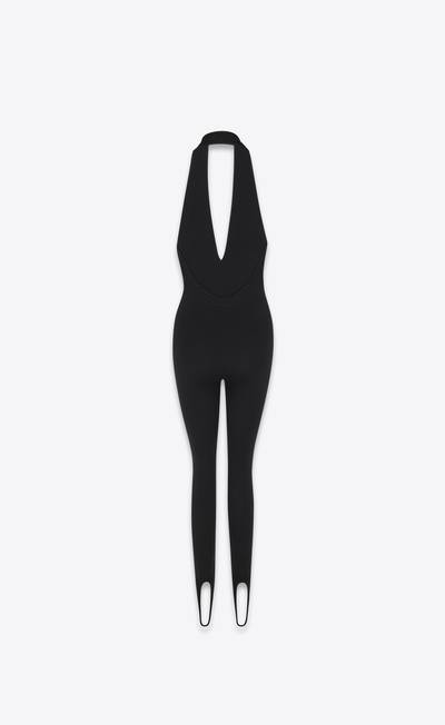 SAINT LAURENT halterneck jumpsuit in wool outlook