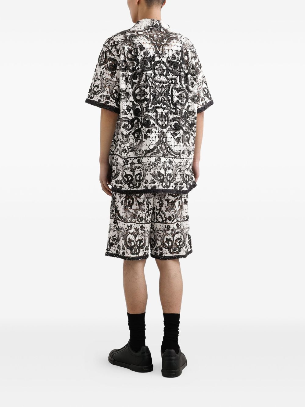 Majolica-print cotton shorts - 3