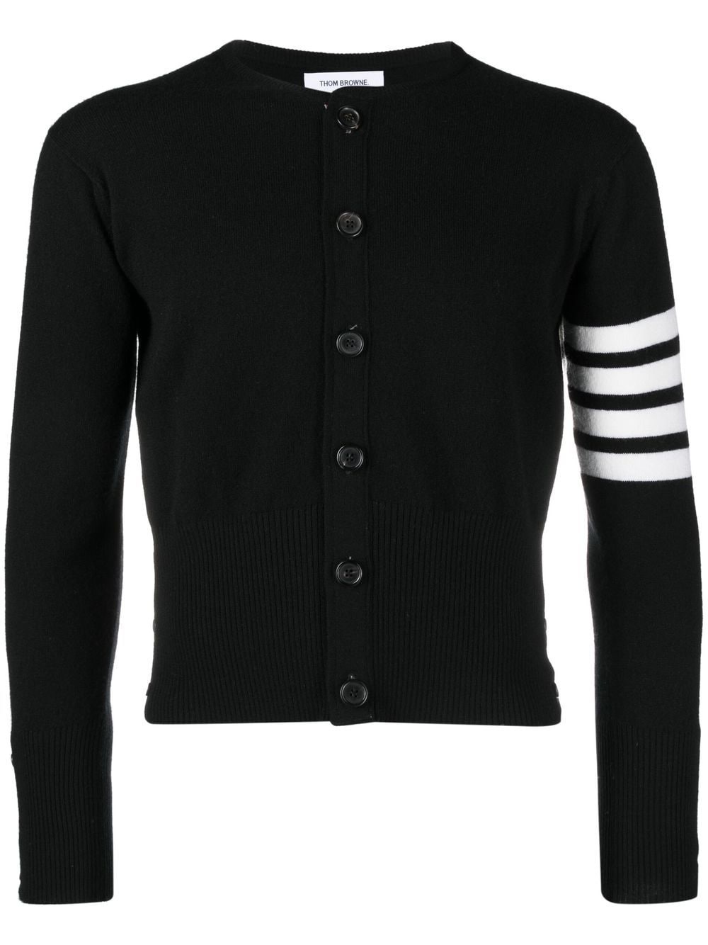stripe-detail knit cardigan - 1