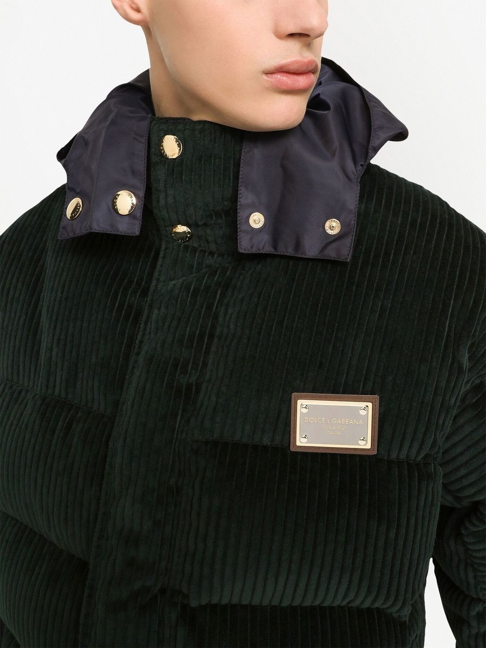 reversible velvet padded jacket - 6