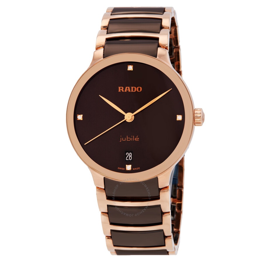 Rado - Rado Centrix Quartz Diamond Brown Dial Ladies Watch R30038712 - 1