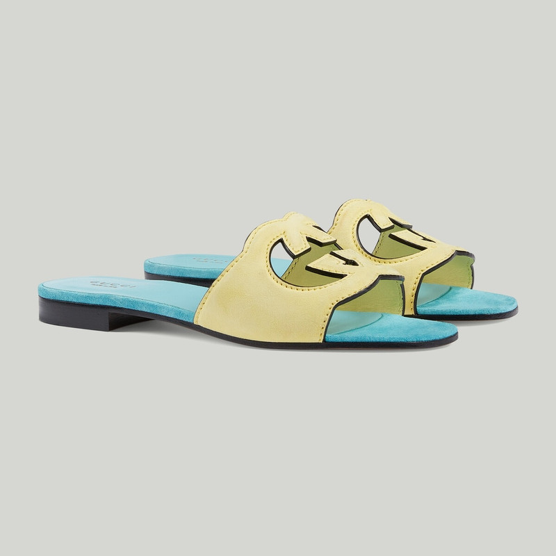 Women's Interlocking G cut-out slide sandal 2