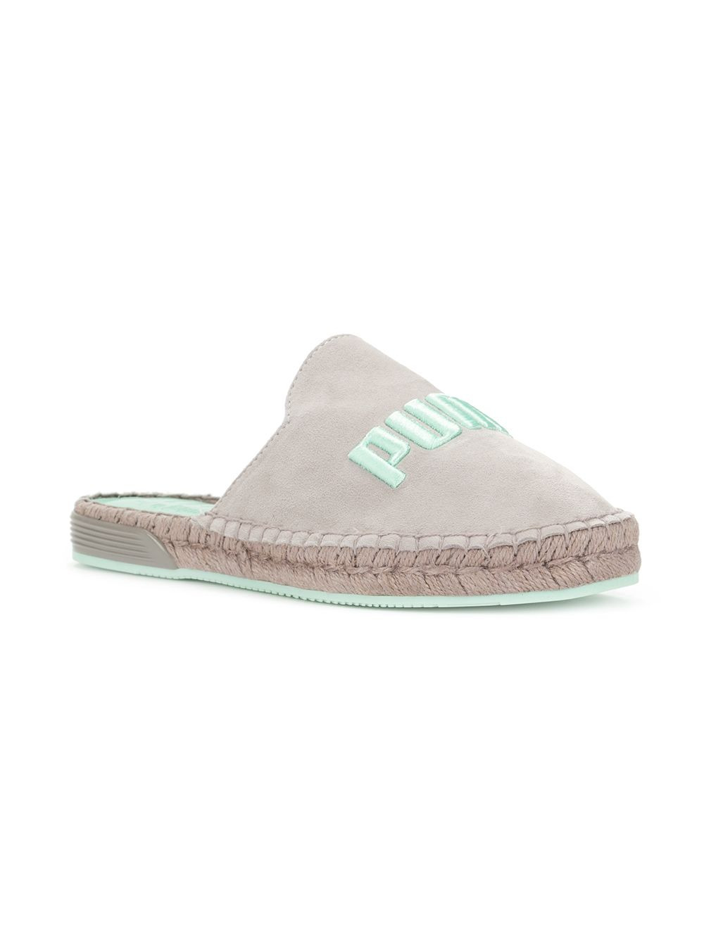 embroidered logo flat espadrilles - 2