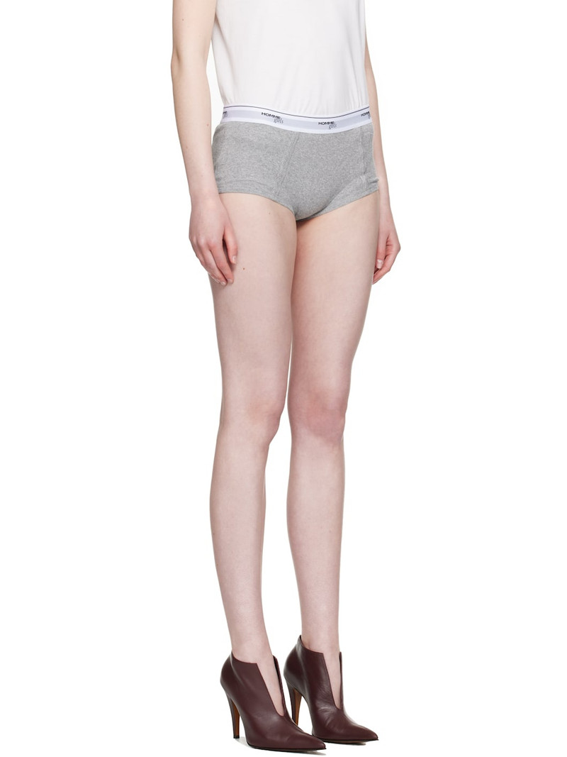 Gray Ribbed Jersey Boy Briefs 2