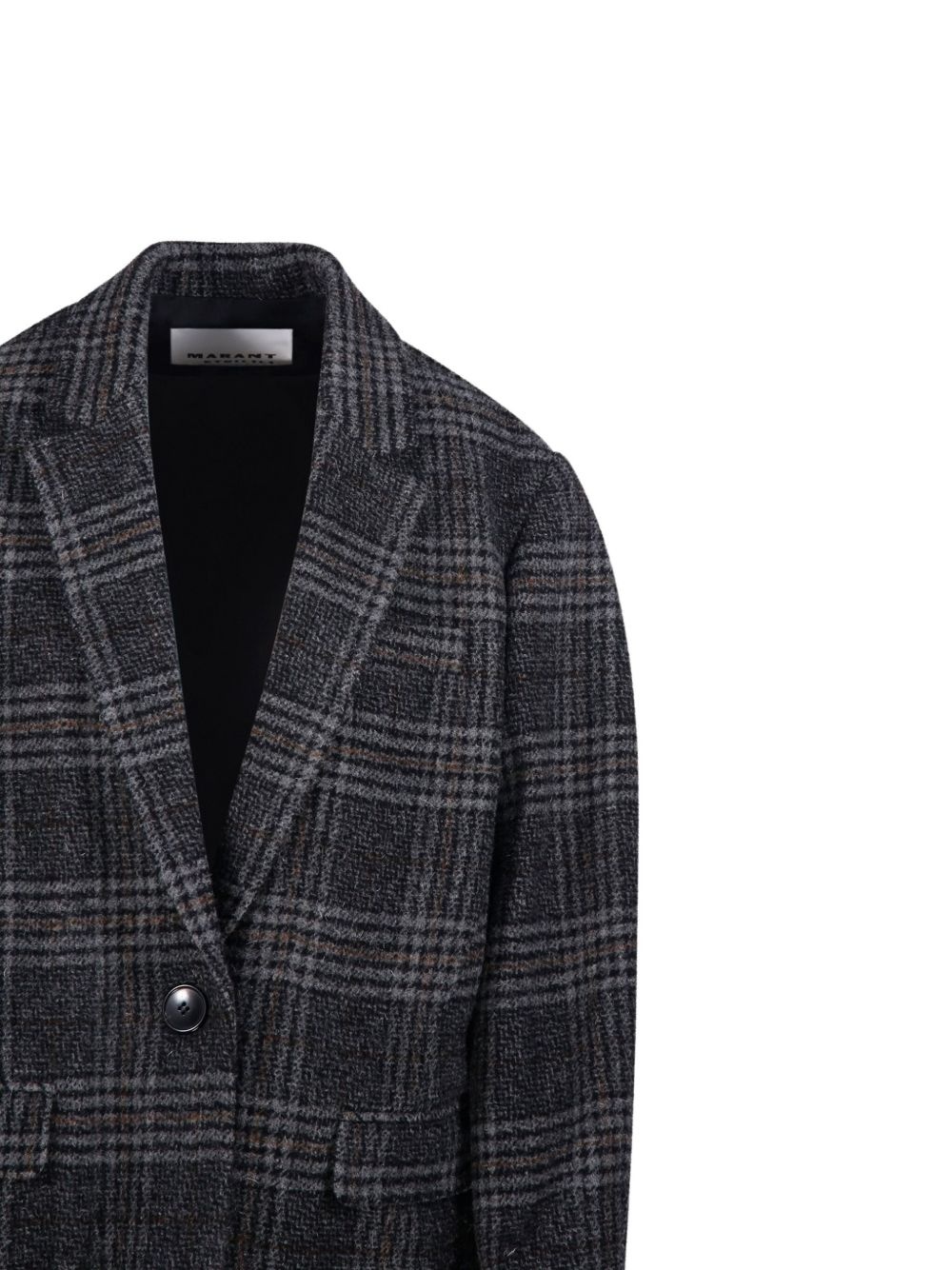 checked single-breasted blazer - 4