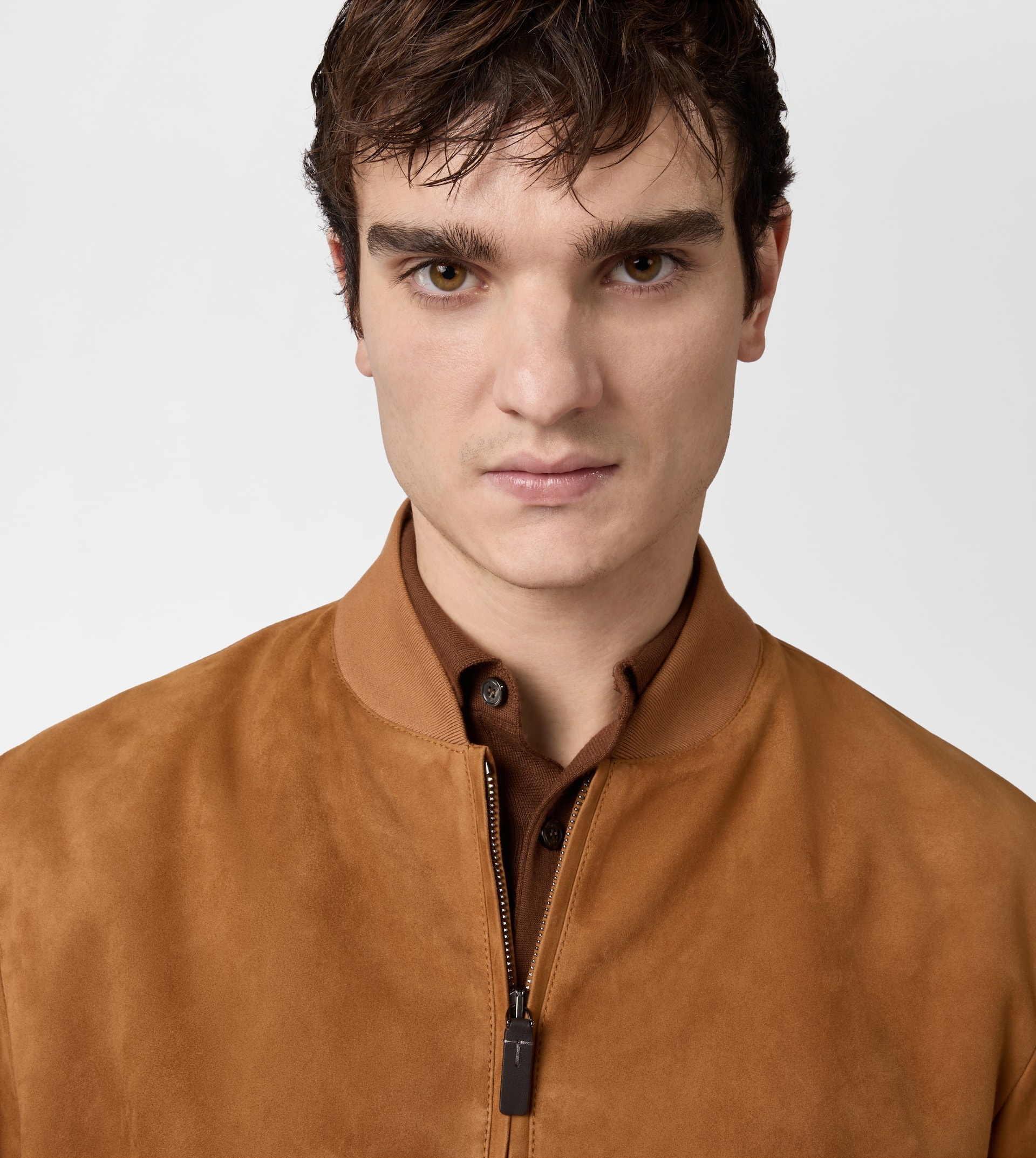 PASHMY BOMBER JACKET IN SUEDE - ORANGE - 5