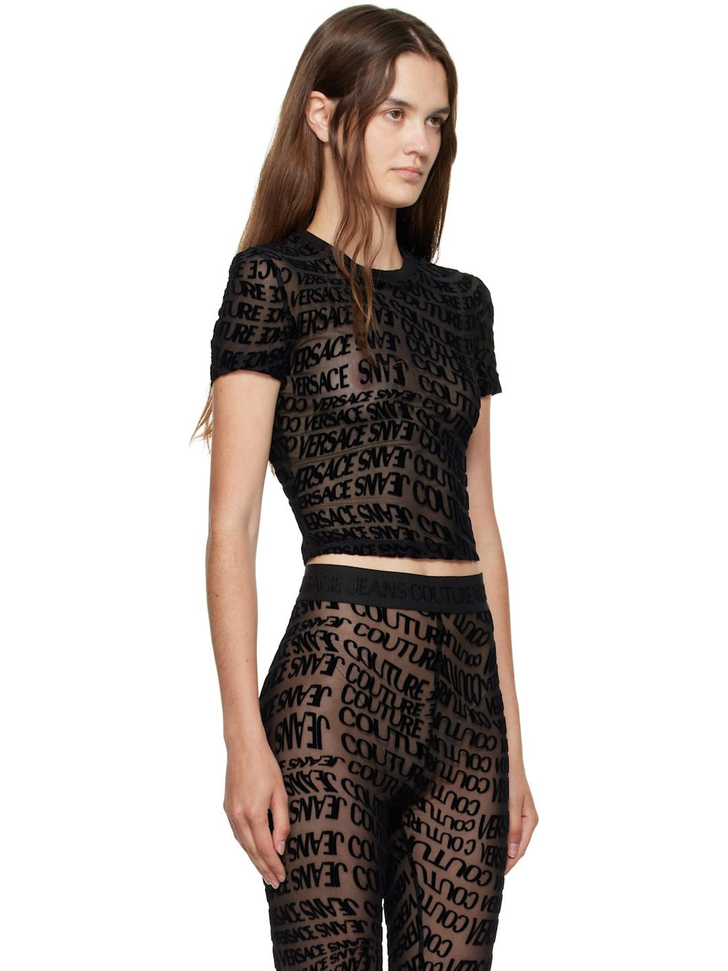 Black Tulle Flock Liquify T-shirt - 2