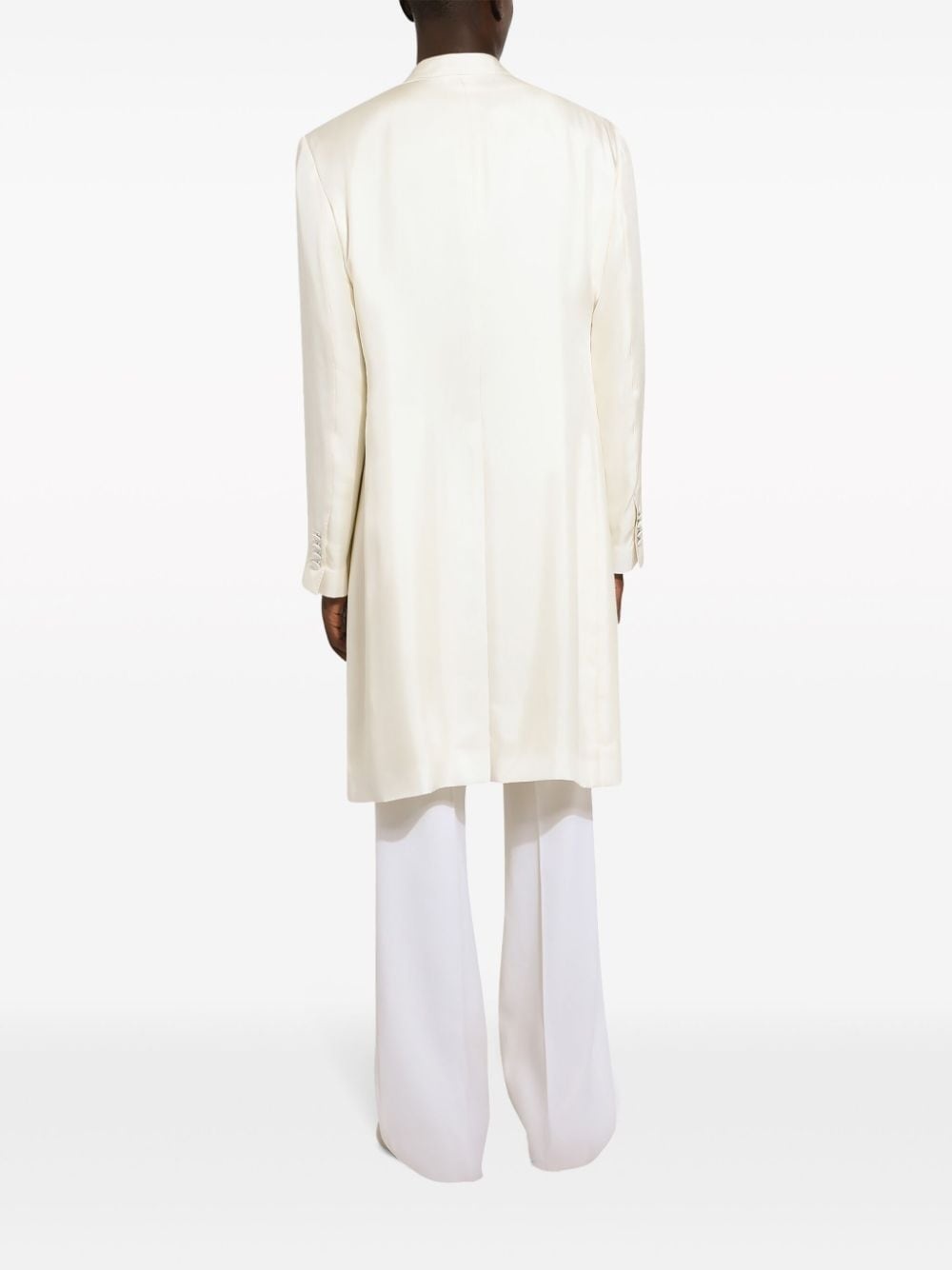single-breasted silk coat - 4