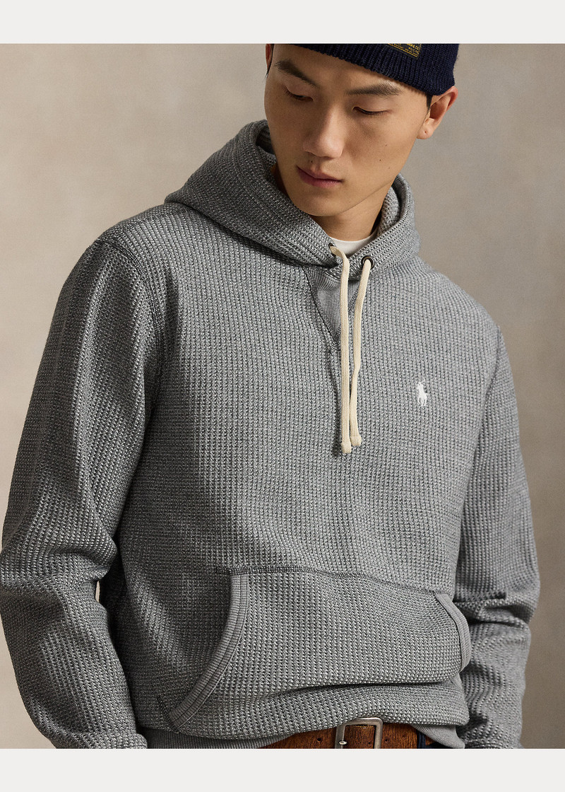 Waffle-Knit Fleece Hoodie 5