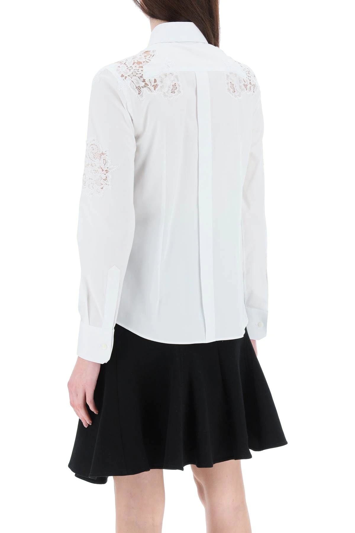 POPLIN SHIRT WITH LACE INSERTS - 4