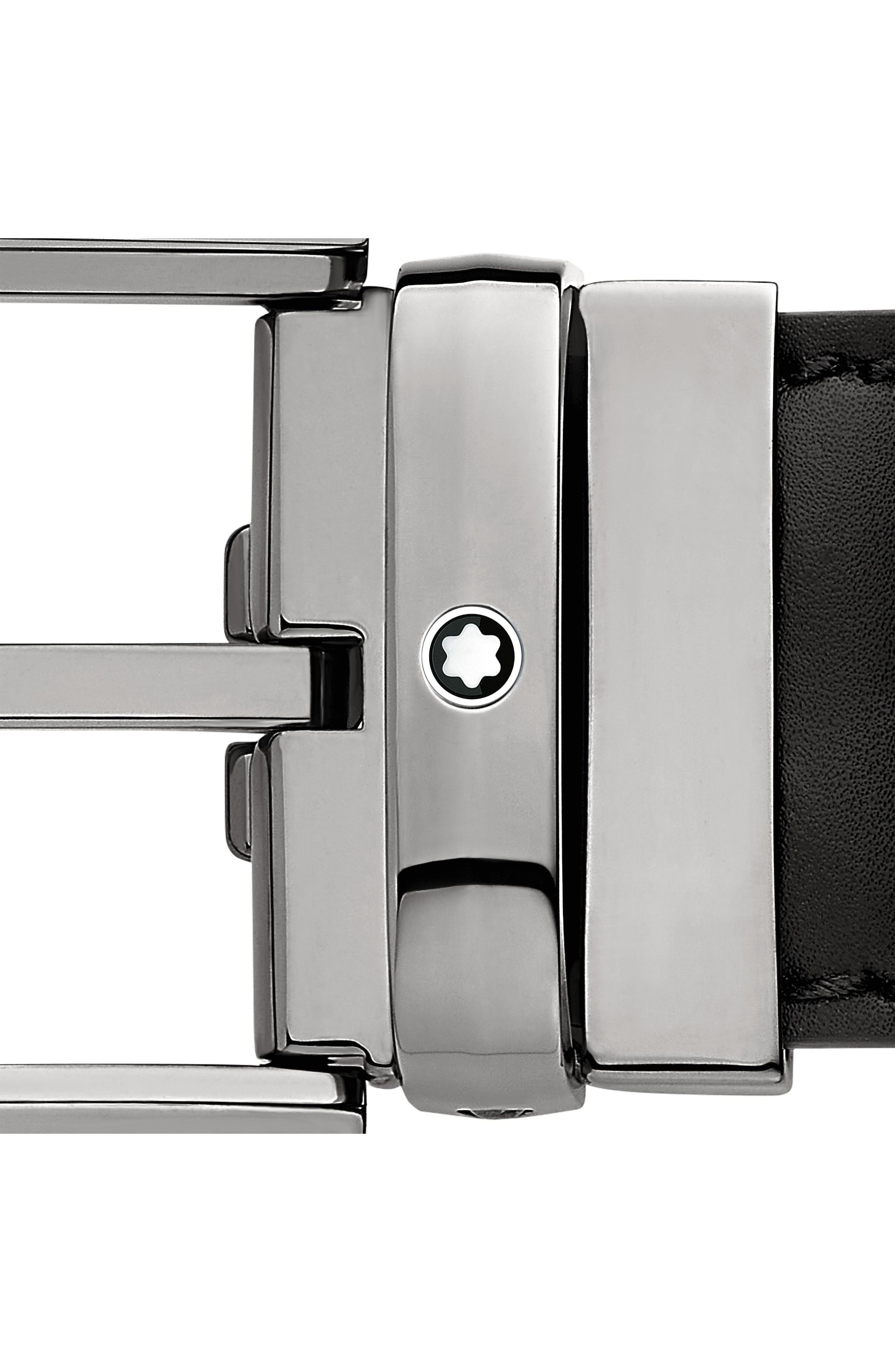 Horseshoe Buckle Calfskin Leather Belt - 2