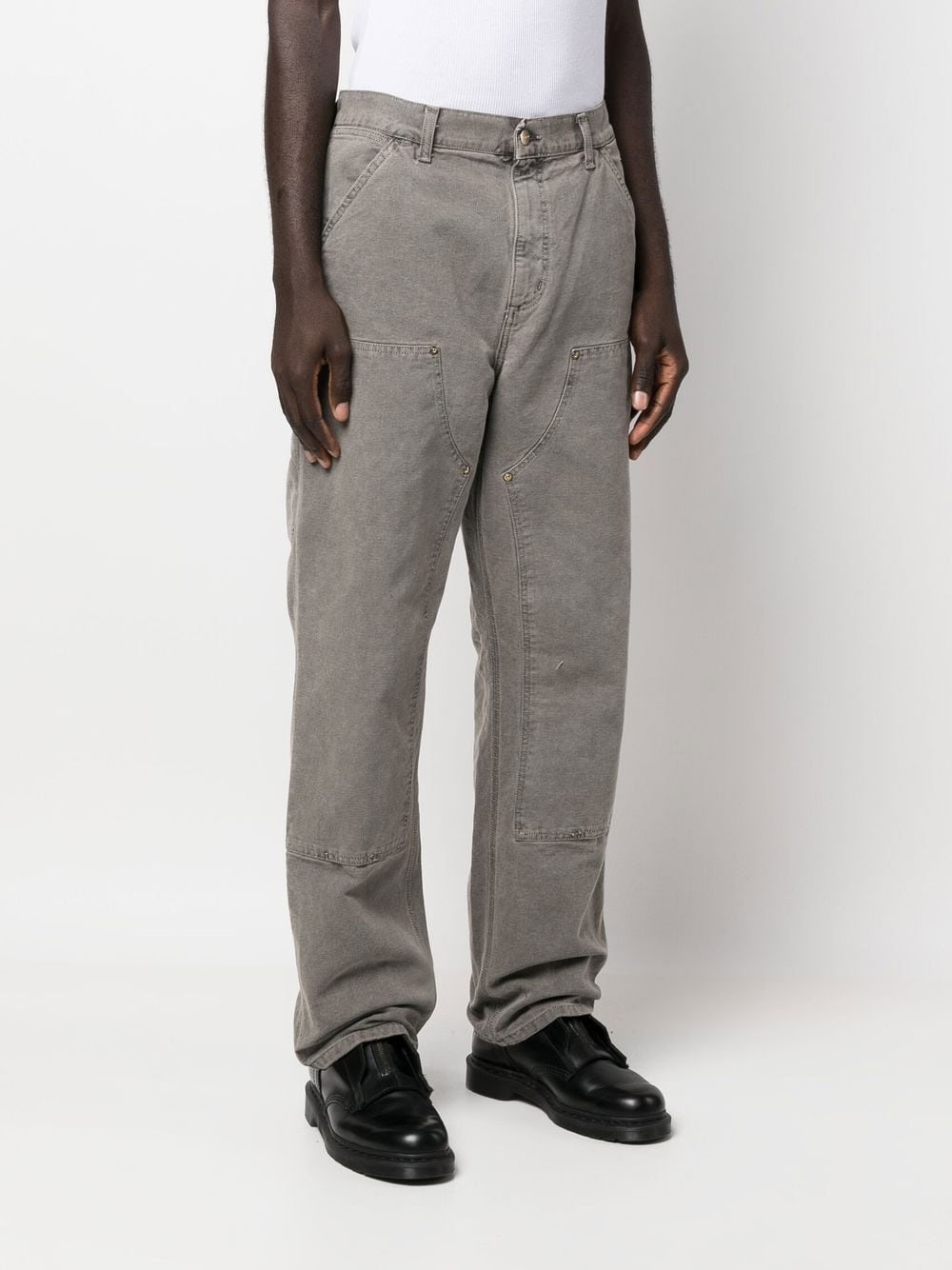 faded organic cotton trousers - 3