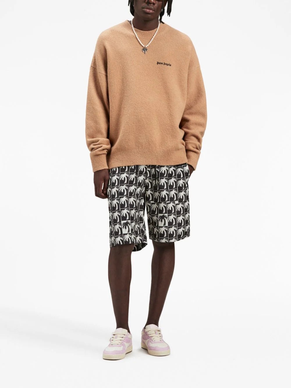 スウェット・トレーナー PALM ANGELS Basic Logo Knit Sweatshirt Camel/Black PALM ANGELS Basic Logo Knit Sweatshirt Camel/Black