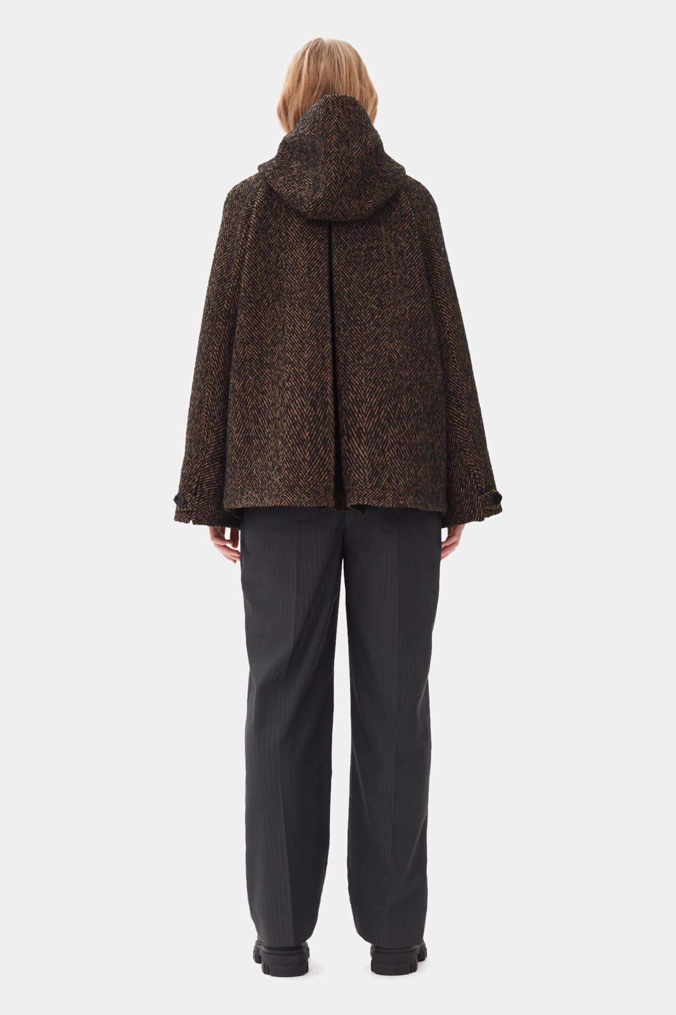 HERRINGBONE WOOL MIDI JACKET - 5