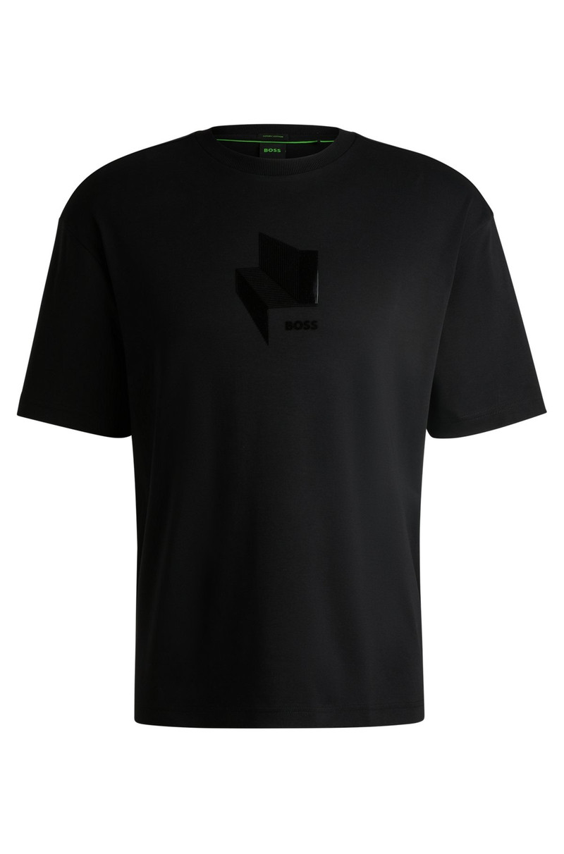 RELAXED-FIT T-SHIRT IN INTERLOCK COTTON WITH GLOSS ARTWORK 1