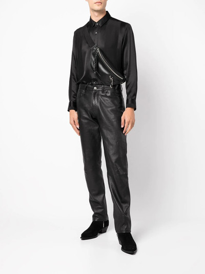 SAINT LAURENT fluid long-sleeve silk shirt outlook