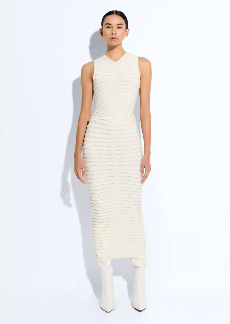 LAPOINTE Matte Viscose Wide Ribbed Skirt outlook