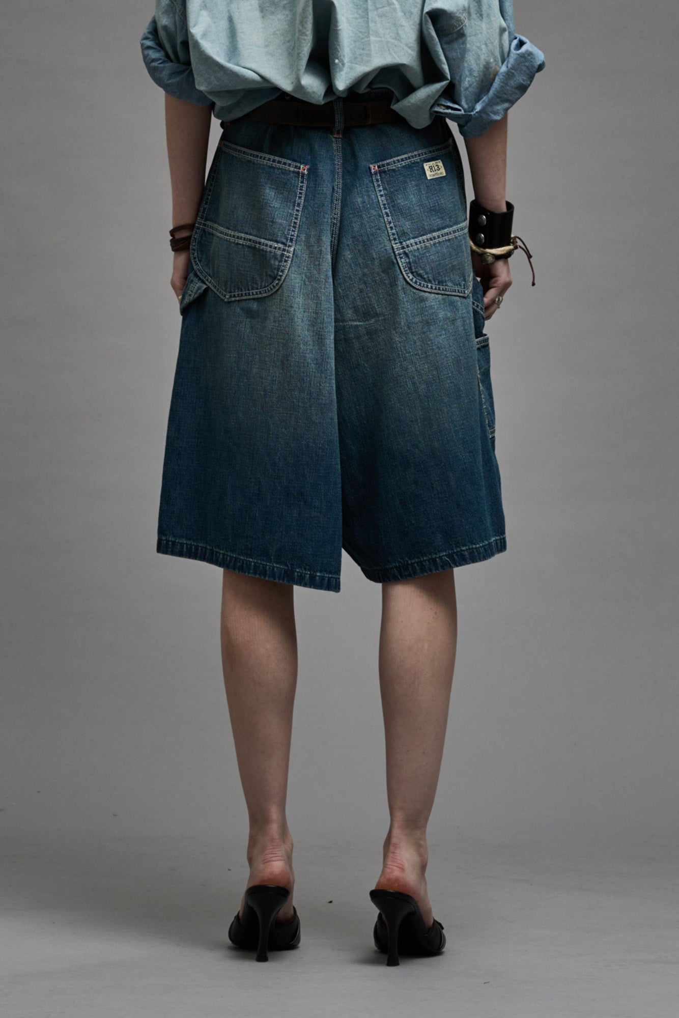 R13 JESSE CARPENTER SHORT - WINDSOR BLUE | REVERSIBLE