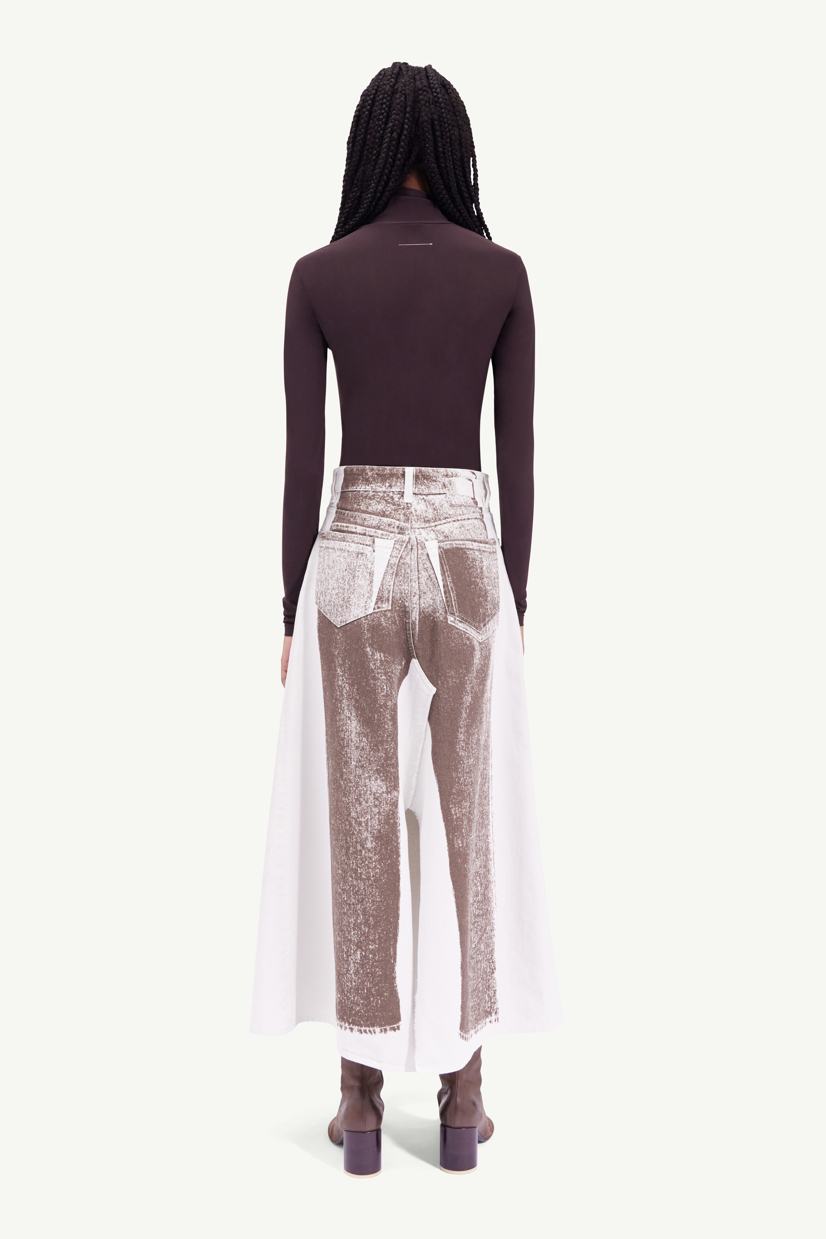 Trompe l'oeil denim skirt - 4