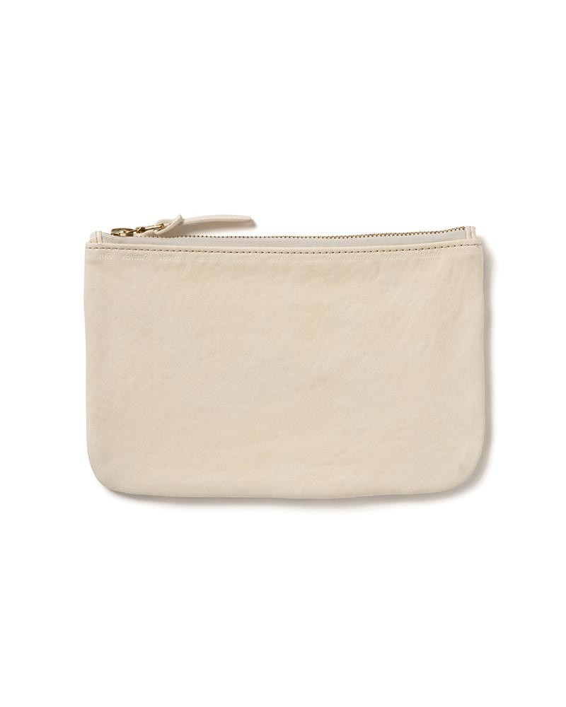 LEATHER TRAVEL POUCH IVORY 1