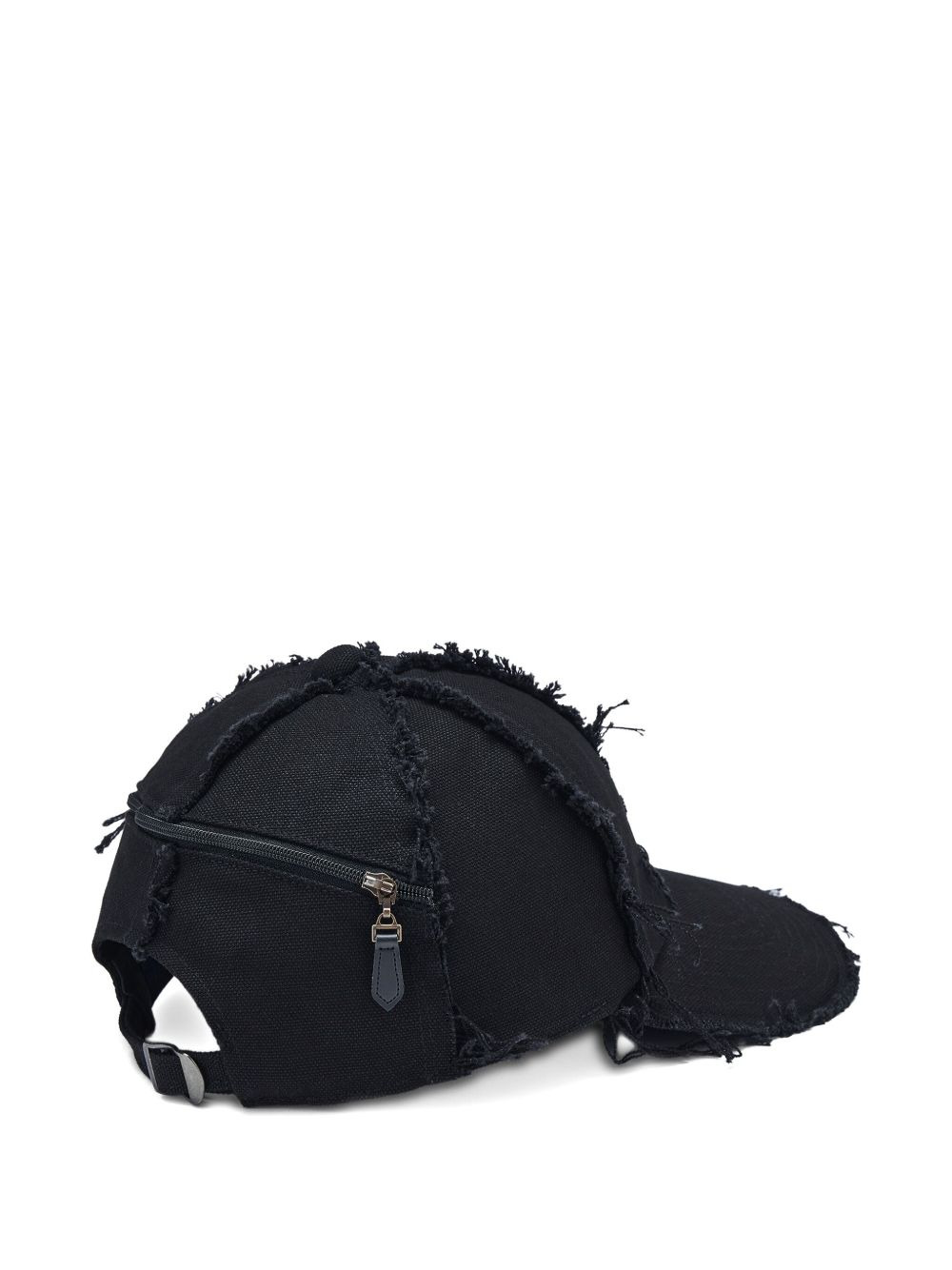 frayed-edges zip-detail baseball cap - 2