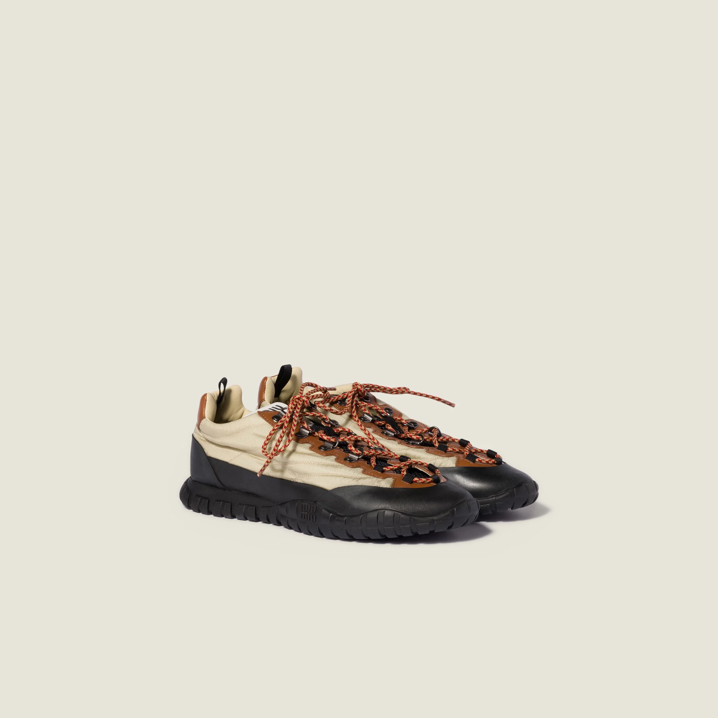 Technical fabric and leather sneakers - 1
