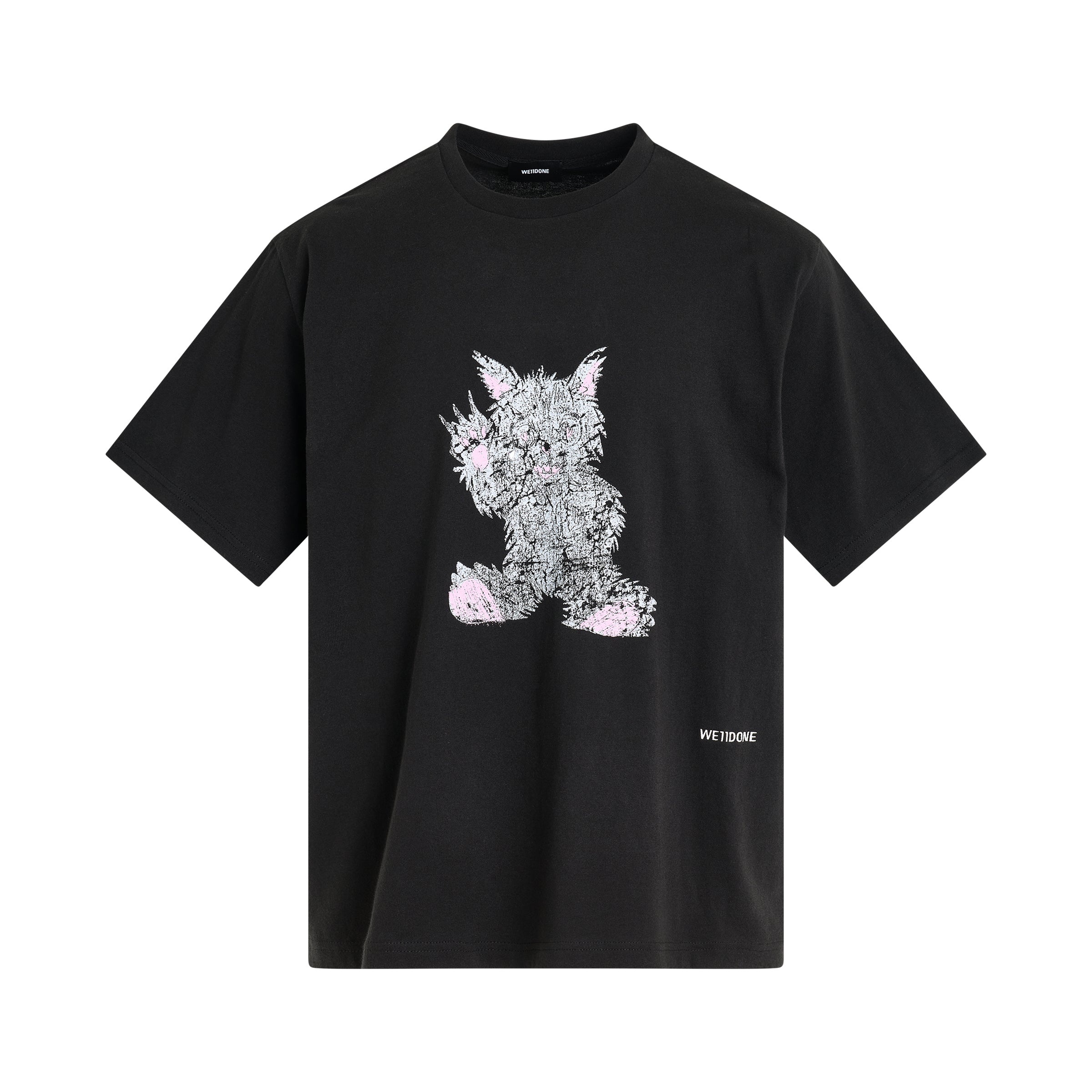 Washed Character T-Shirt in Black - 1