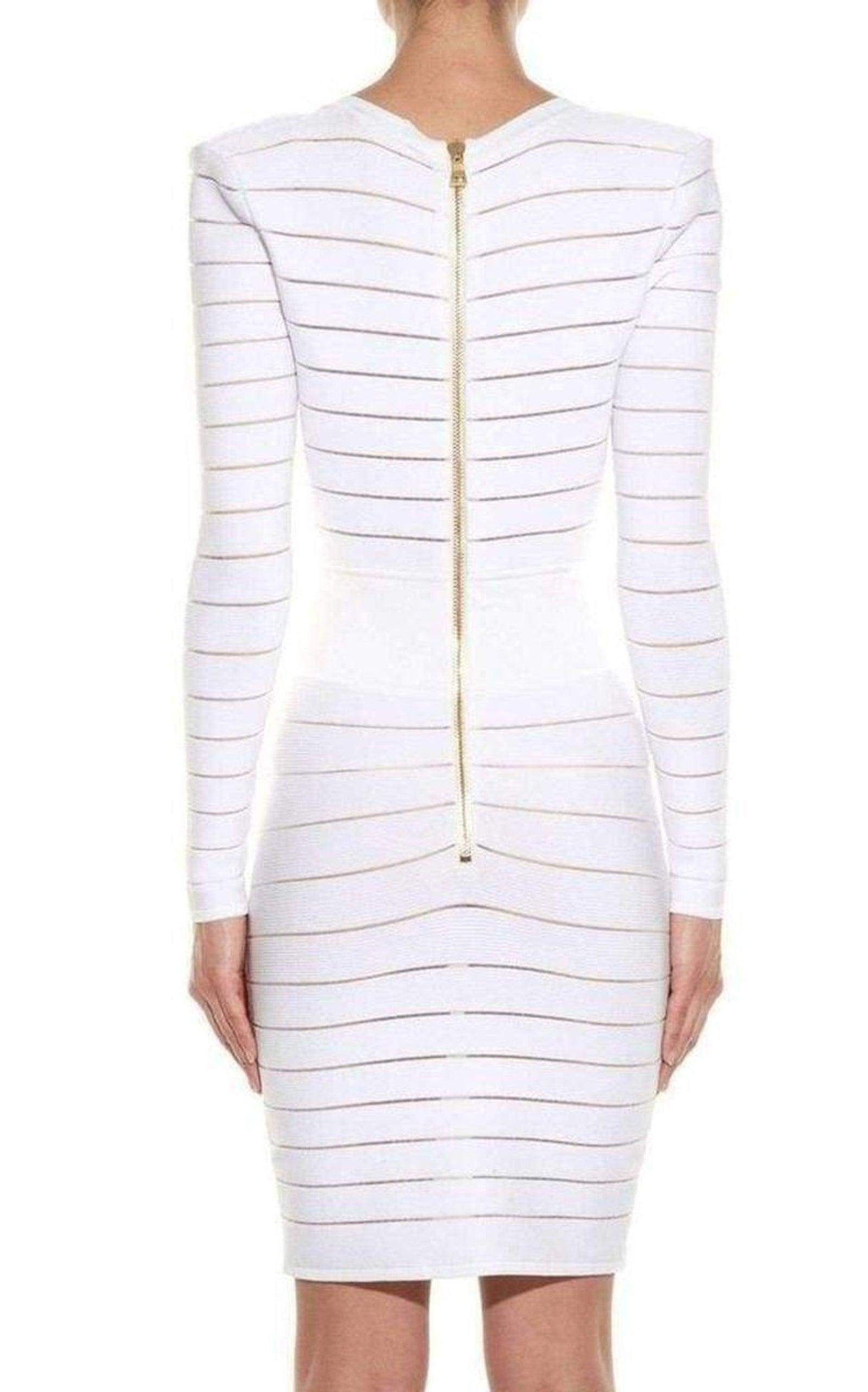 Deep V-Neck Knit Dress - 3