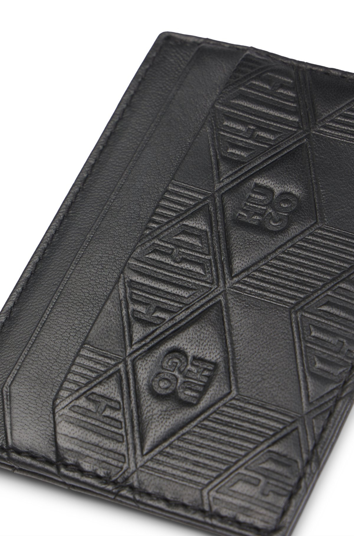 LEATHER CARD HOLDER WITH GEOMETRIC LOGOS - 3