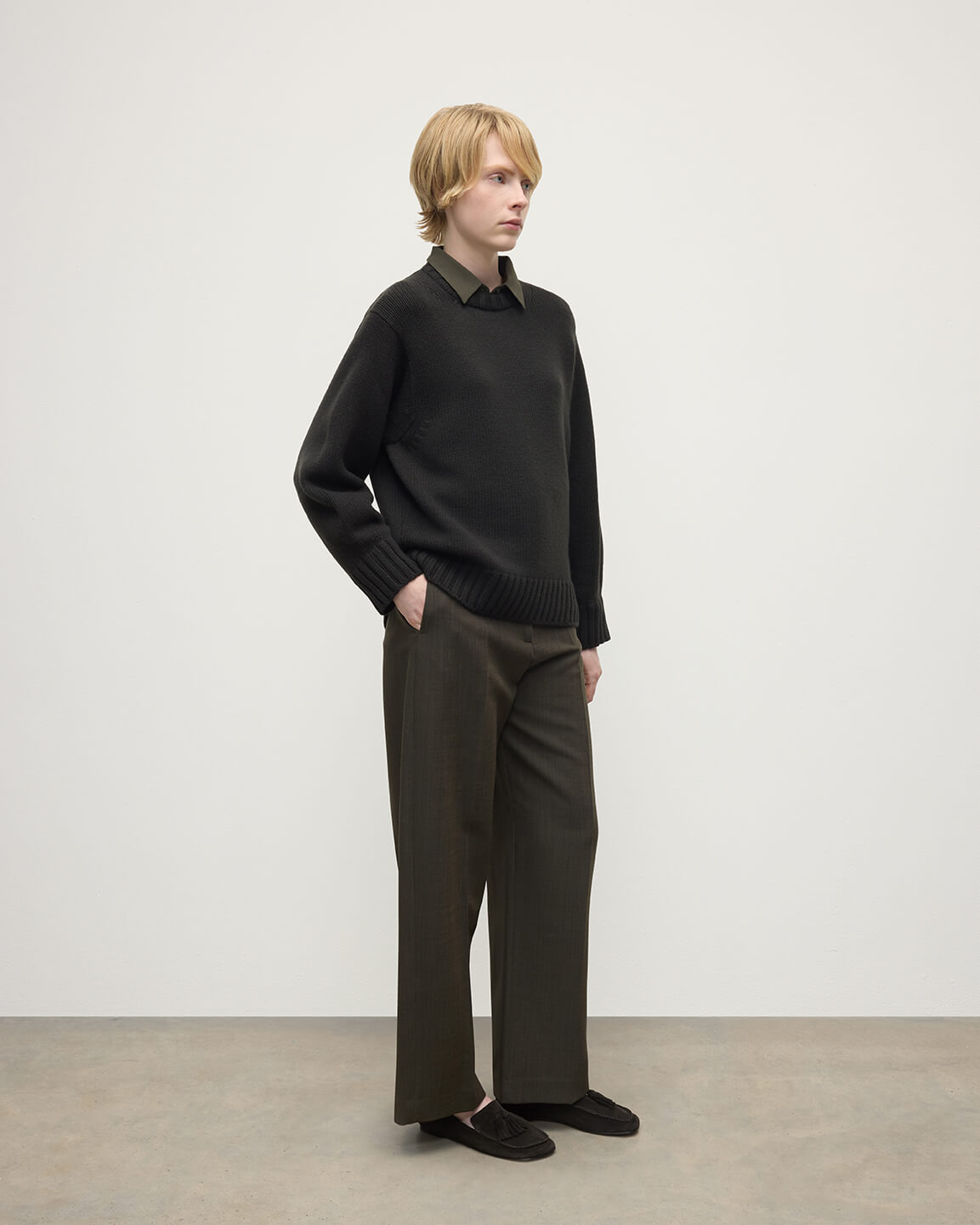 Relaxed Grey Cashmere Jumper - 3